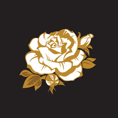 image of rose bud isolated on black background