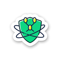 Lymphatic system sticker. Circulatory immune system. Immunology badge for designs. Body defence system. Health, immunity, disease prevention vector emblem