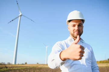 Technician Engineer in Wind Turbine Power Generator Station