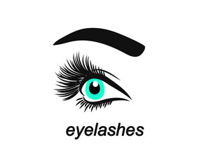 Long eyelashes on an isolated background. Symbol. Vector illustration.