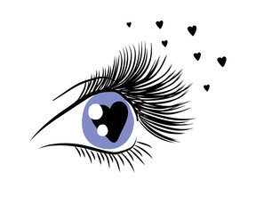 Long eyelashes on an isolated background. Symbol. Vector illustration.