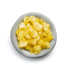 Crunchy potato chips. Potato crisps.