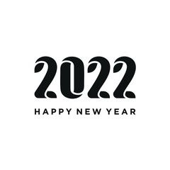 Happy New Year 2022, Vector Typographic Logo Design, Number Symbol Concept, Merry Christmas, Happy Holiday, 