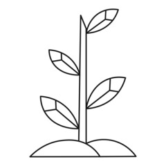 Houseplant sprout plant contour ecological icon isolated