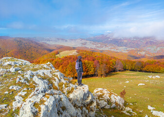 Mount Autore Livata (Subiaco, Italy) - Autumnal foliage in the mountains of province of Roma, Lazio...