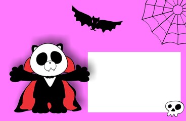 halloween background panda bear character cartoon illustration 