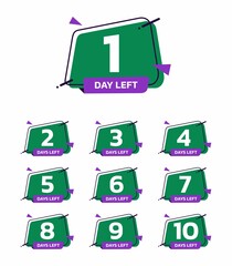 Number of days left vector icon. Countdown timer design template