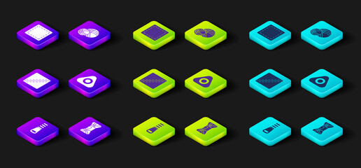 Set Zipper, Yarn, Sewing Pattern, chalk, ball and icon. Vector