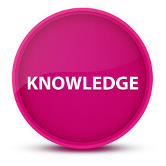 Knowledge luxurious glossy pink round button abstract