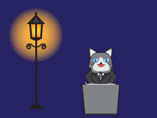 夜のニュース報道にゃん丸