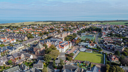  Scottish town Gullane aerial view, East Lothian, Scotland