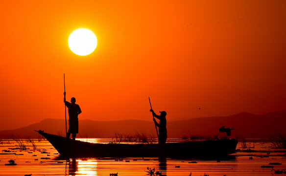 Pescadores del Lago de Chapala. Jalisco, M&eacute;xico.