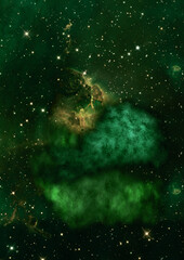 Star field in space and a nebulae