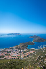 Obraz premium Kas, Turkey, a mediterranean resort town, Antalya province, Turkey. Kas is a popular resort town among tourists in Turkey.