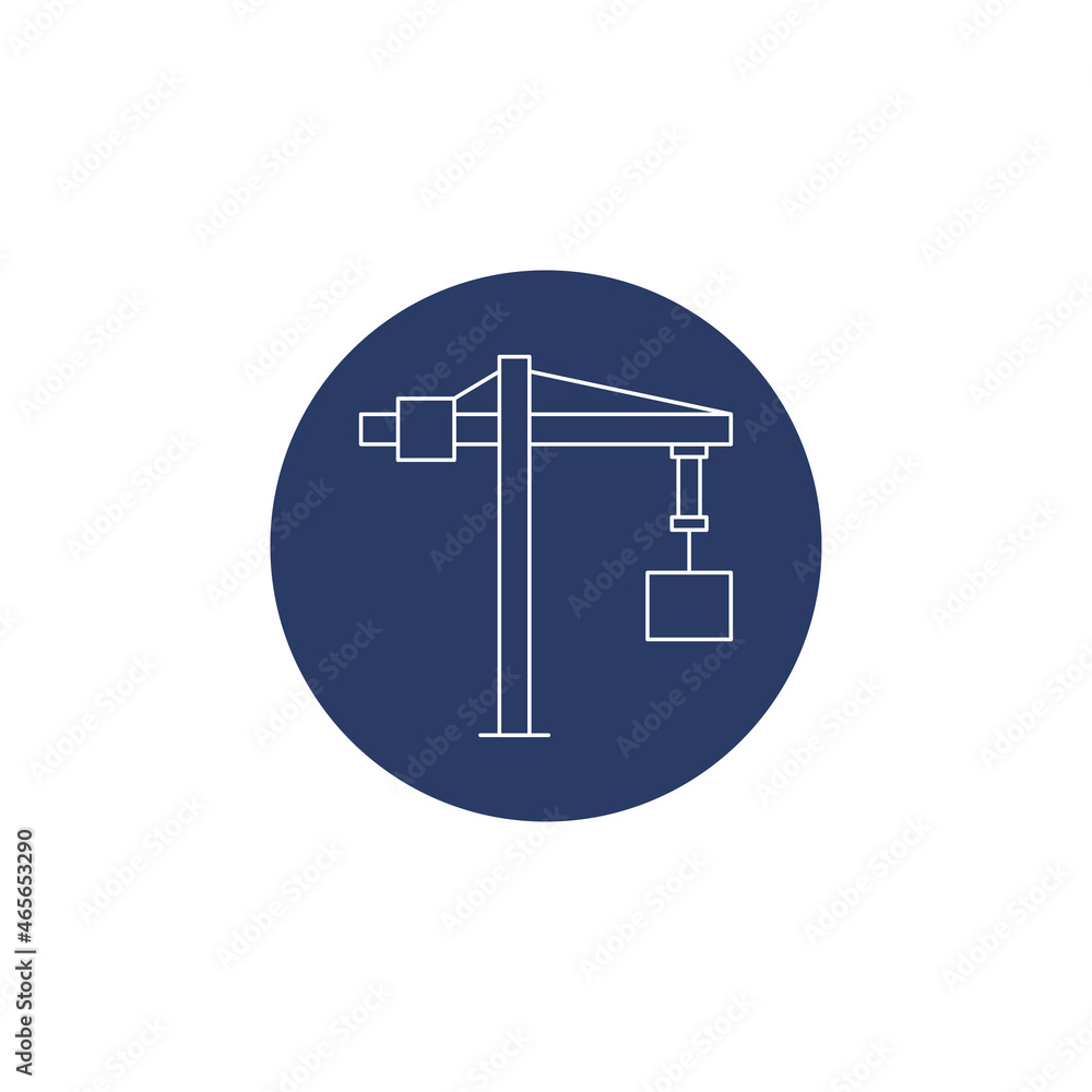 Sticker construction industry crane icon vector