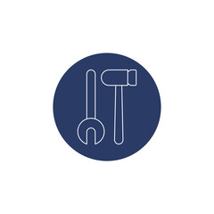 spanner wrench and Hammer repair tool icon