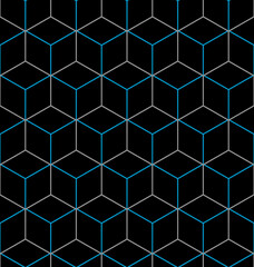 Seamless geometric hexagon pattern motif. 