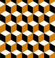 Seamless geometric 3d cube pattern.