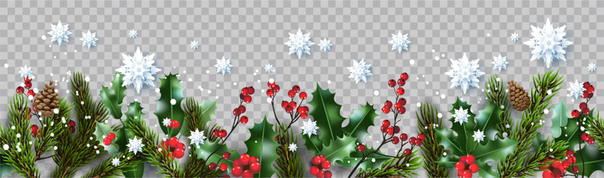 Christmas nature composition isolated.