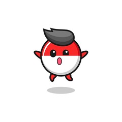 Obraz premium indonesia flag character is jumping gesture