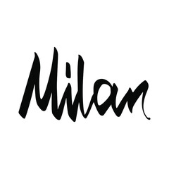 Milan name of a city, lettering for logos, prints.