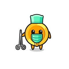 surgeon dollar coin mascot character