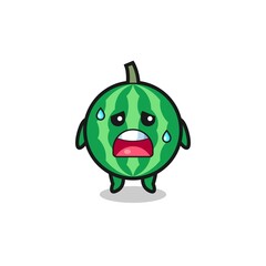 the fatigue cartoon of watermelon