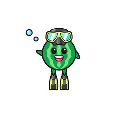 the watermelon diver cartoon character