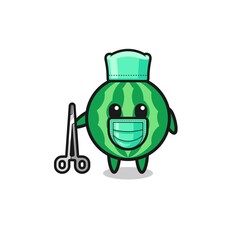 surgeon watermelon mascot character