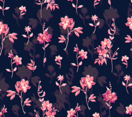 Fototapeta na wymiar Seamless flowers pattern, floral print.