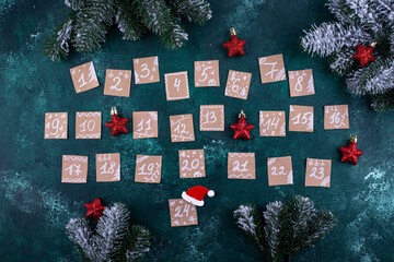 Advent calendar made from craft paper