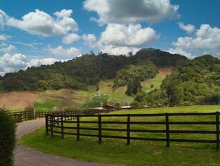 Fototapeta na wymiar Vista desde la finca de Haras Cerro Punta en Chiriquí, Panamá 
