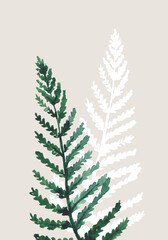 Graphical pine twigs illustration. Floral line art pattern, winter background.