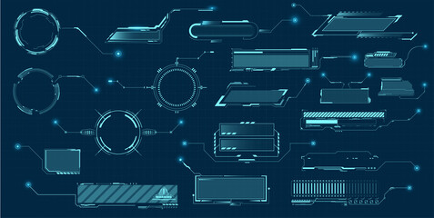 Names of callouts. Callout labels, call information panels and modern layout templates for digital information blocks.  Futuristic set advertising communication. Vector illustration