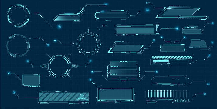 Names of callouts. Callout labels, call information panels and modern layout templates for digital information blocks.  Futuristic set advertising communication. Vector illustration