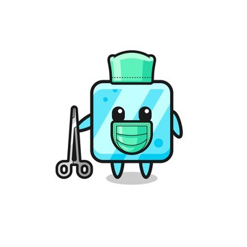 surgeon ice cube mascot character