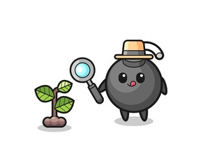 cute bomb herbalist researching a plants