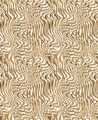 Seamless pattern with linear wavy stripes. Repeating background with waves. Stylish print.