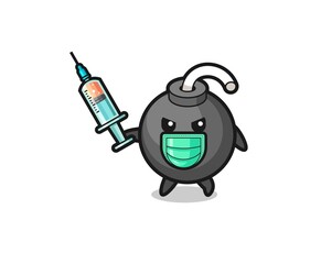 illustration of the bomb to fight the virus