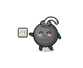 cartoon bomb is turning off light