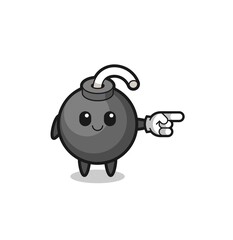 Naklejka premium bomb mascot with pointing right gesture