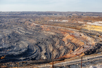 Open pit mine in mining and processing plant