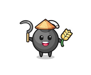 bomb Asian farmer holding paddy