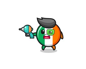 Obraz premium cute ireland flag holding a future gun