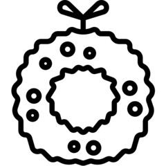 wreath line icon