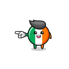 ireland flag cartoon with pointing left gesture