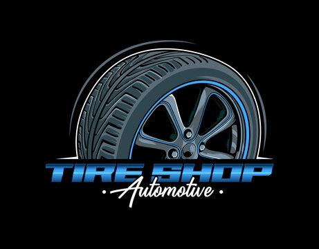 Tire shop, Wheel logo, Template Logo Tires