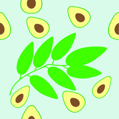 seamless modern pattern with avocado, template for banner, wallpaper, cover, postcards