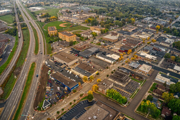 Aerial View of the Twin Cities Suburb of Osseo, Minnesota