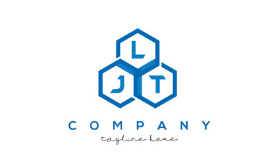 LJT letters design logo with three polygon hexagon logo vector template